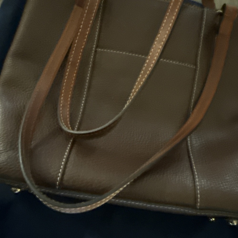 Dooney & Bourke Brown Leather Tote Crossbody Bag - Picture 7 of 8